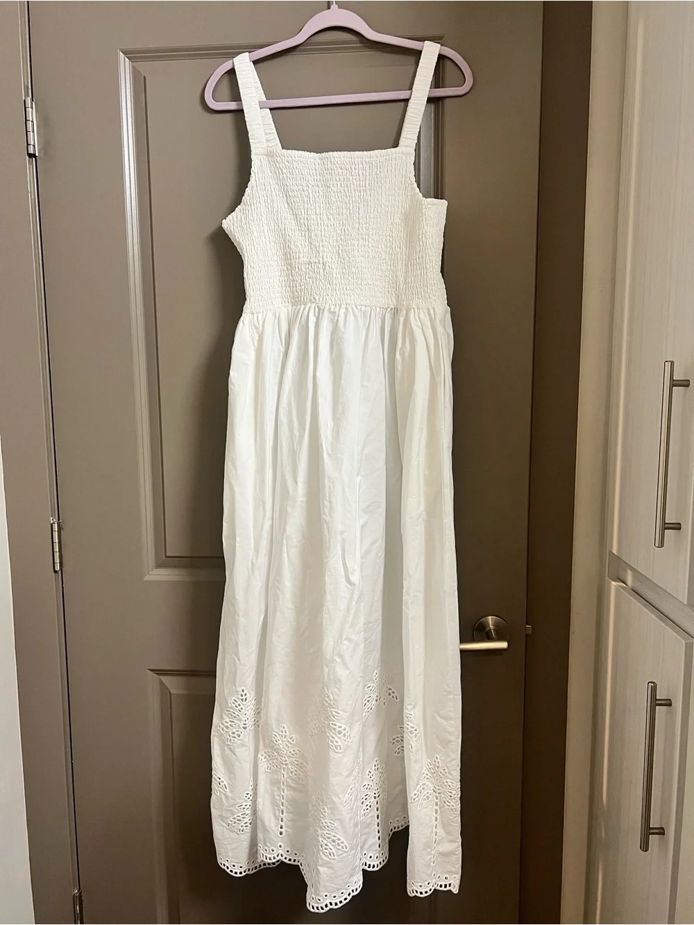 Marine Layer Selene Eyelet Maxi Dress Large white Cotton - Picture 3 of 8
